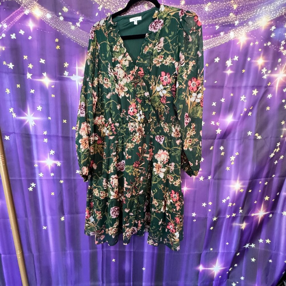 Maurices - Floral Mini Dress - Green - 1x -